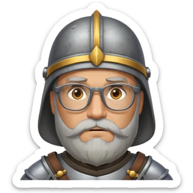 kinghts with glasses with long bearder looks like warrier sticker