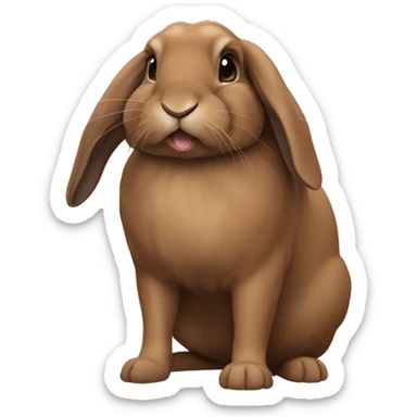 hungry brown lop bunny sticker