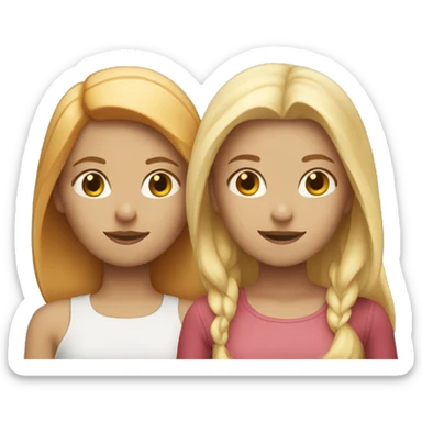 "Two girls, one with blonde hair and the other with red hair." sticker