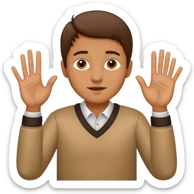 man gesturing "NO" with his hands crosswise sticker