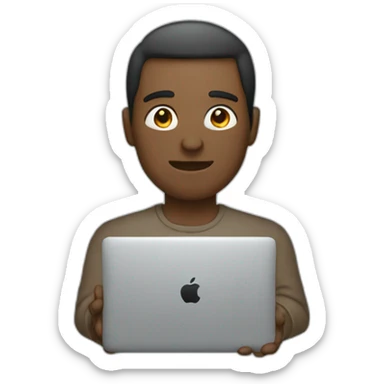 men with macbook on profile sticker