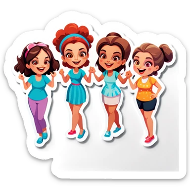 Crazy group of women sticker