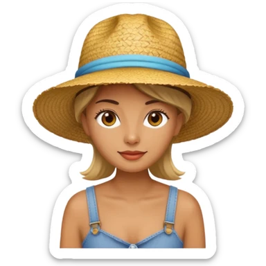 Straw Hat Woman sticker