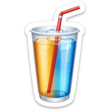 Soft drink in plastic cup (like Starbucks Cup), no logo. sticker