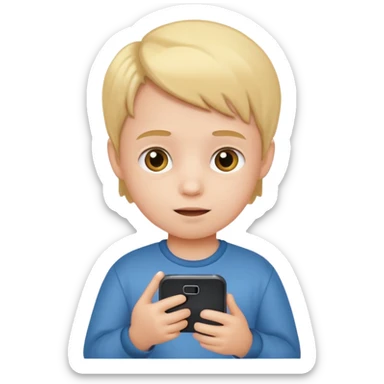 little kid with phone sticker