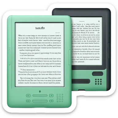 kindle reader na cor verde claro com página aberta  sticker