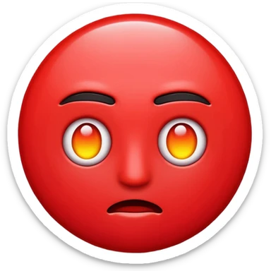 Urgent red alert emoji, glowing red, strong contrast, simple emoji design. sticker
