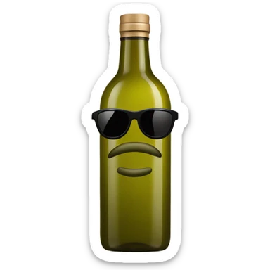 Masculine Olive oil with a sunglasses on  sticker