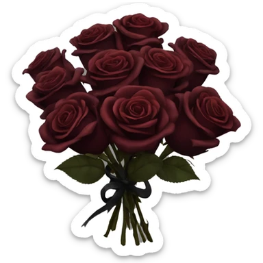 Bouquet of dark red roses gothic sticker
