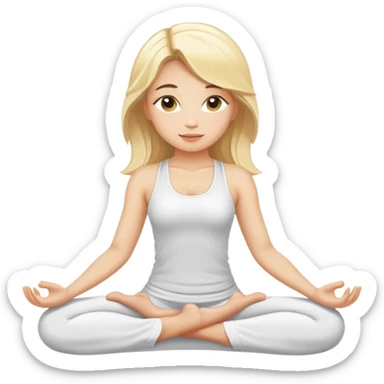 angelic blonde yoga girl sticker