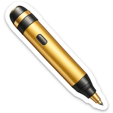 golden permanent marker emoji, with a shiny effect sticker