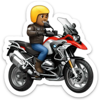 Man riding a motorcycle BMW gs 1200 sticker