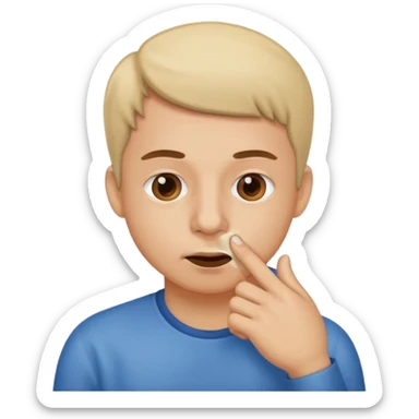 Thumb picking nose sticker