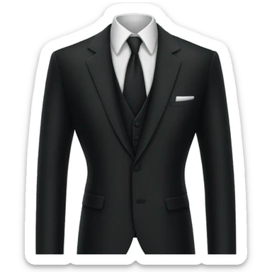 a black suit piece of cloth item only sticker