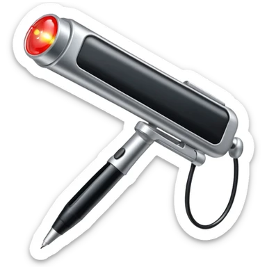 the neuralyzer from Men in Black movies; an expandable silver probe with a pocket clip like a pen with a red light at the tip sticker