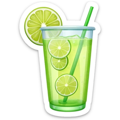 green lemonade in a plastic cup sticker