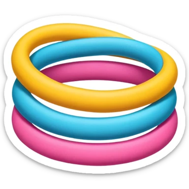 hair tie for tying hair，colourful，三根叠在一起，交错着叠 sticker