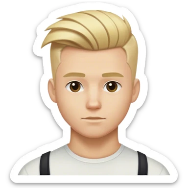 blonde male hair side swept undercut with high fade sticker