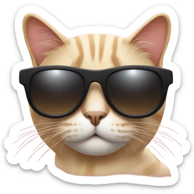 Cat with sunglasses sticker