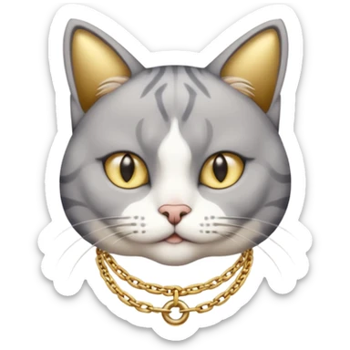 Rengi gri beyaz olaolan rapci kedi sticker