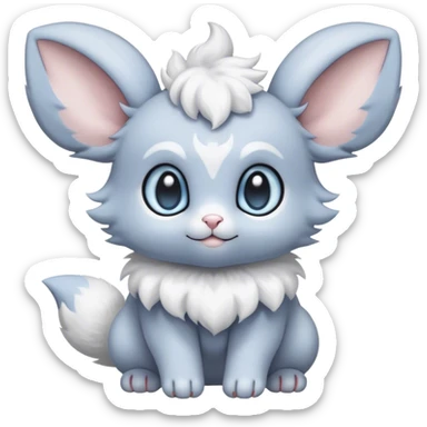 Minccino-Espurr-creature-hybrid sticker