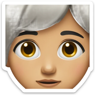 kid 5 years with black shaven hair, arabic, blushing cheeks, small nose, small lips and tired black eyes sticker