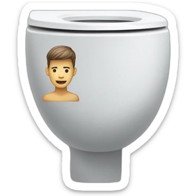 male head and neck sticking out of a toliet sticker