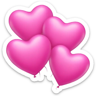 Pink heart balloons sticker