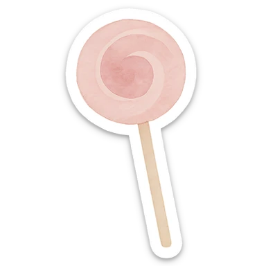 pink lollipop, watercolor art style sticker