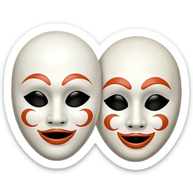Tragedy and comedy mask happy and sad  sticker