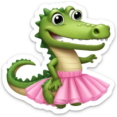 Cute Crocodile wearing a pink tutu sticker