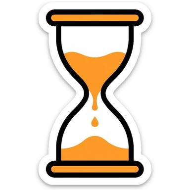 hourglass with flowing sand sticker