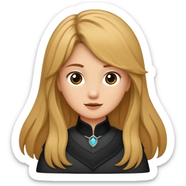 Ein braunhaariges Mädchen mit langen glatten Haaren und sitzend auf einem Braunen Pferd mit schwarzer Mähne  sticker