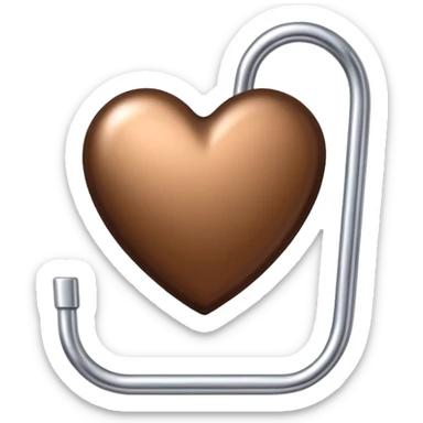 A paper clip with a brown heart at the beginning sticker