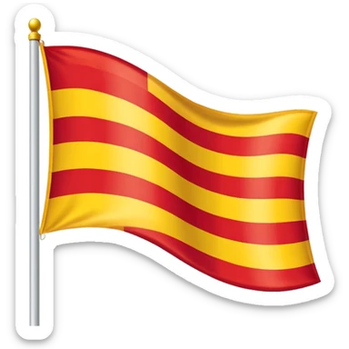 a three coloured flag with red, white & yellow colour.horizontally arranged and White in the middle sticker