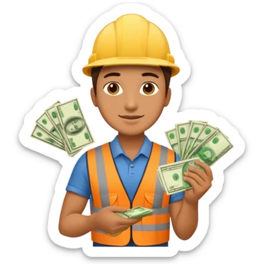 landscaping company employee with money sticker