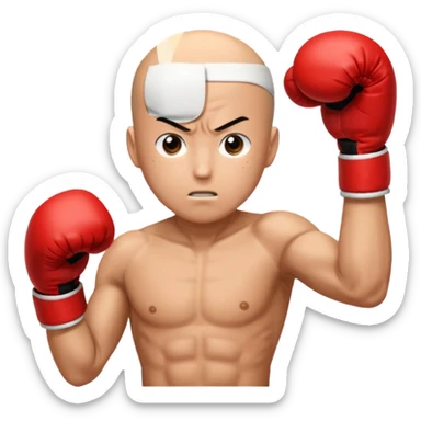 Saitama red hand punch with a boxing glove sticker