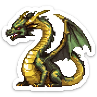 Dragon with gold and black color scheme sticker