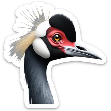 Black crowned crane sticker
