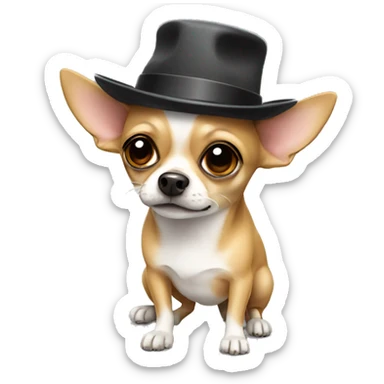 chihuahua with hat sticker