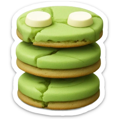 Green matcha cookies with white chocolate  sticker