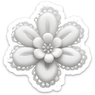 rococo white lace flower sticker