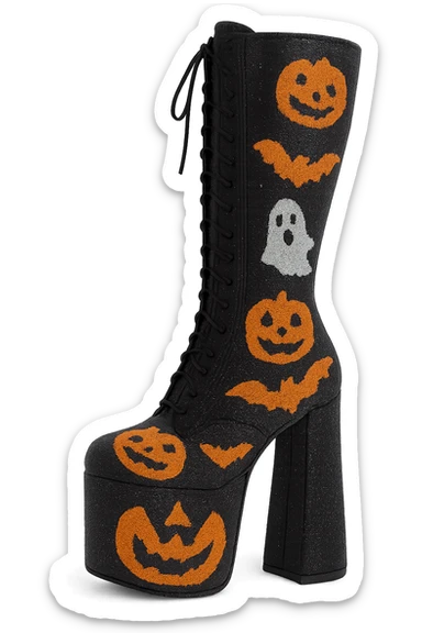 Halloween kpop idol stage boots, sparkly and fashionable, remove background sticker