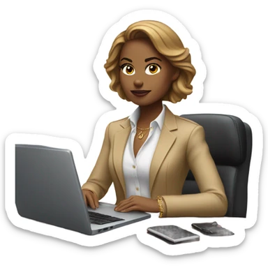 Ralph Lauren woman working with lap top sticker