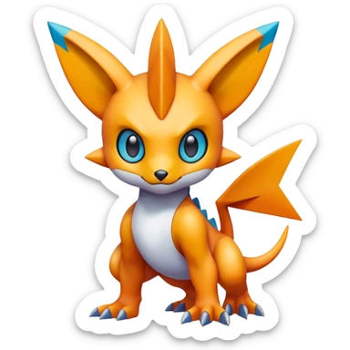 randomly-colored edgy kawaii Fakémon-Pokémon-Digimon-creature (full body) sticker