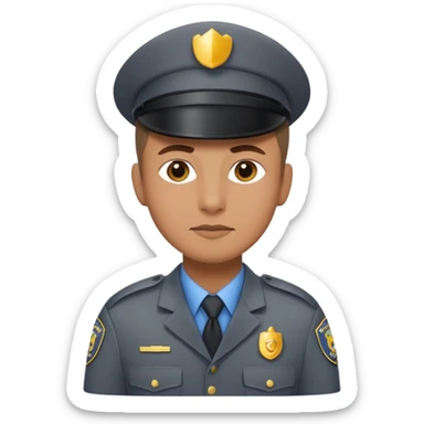 mall security gray uniform no hat  sticker