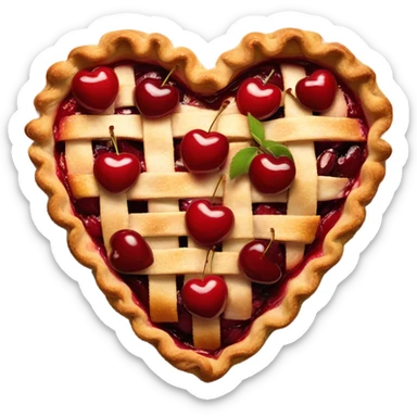 Heart-shaped cherry pie  sticker