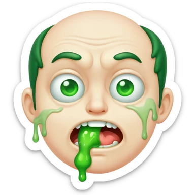 Guy barfing green ooze sticker
