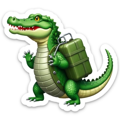 crocodile carries a bomb sticker