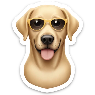 Blond labrador with sunglasses sticker